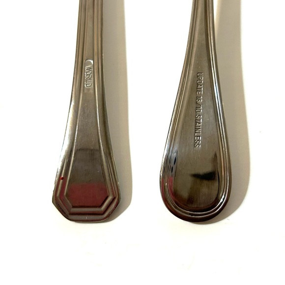 Set of 5 Stainless Steel 18/10 Forks World 1-Square Trim 4-Circle Trim - Picture 6 of 10